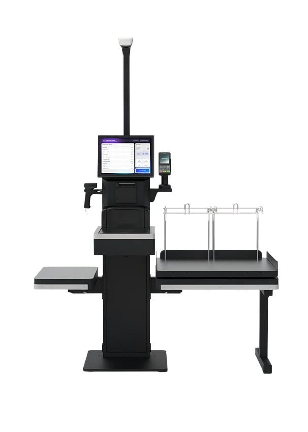 iotill Self-Checkout with scanner, payment terminal and bagging area