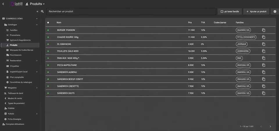 Find your items, prices and categories.
