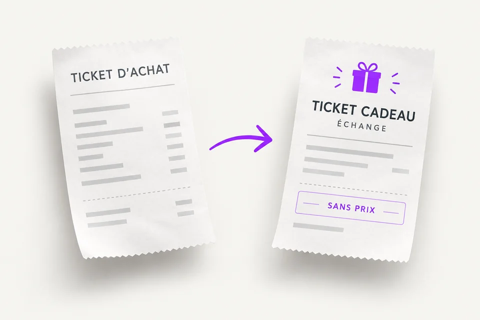 Du ticket d’achat au ticket cadeau sans prix pour un échange
