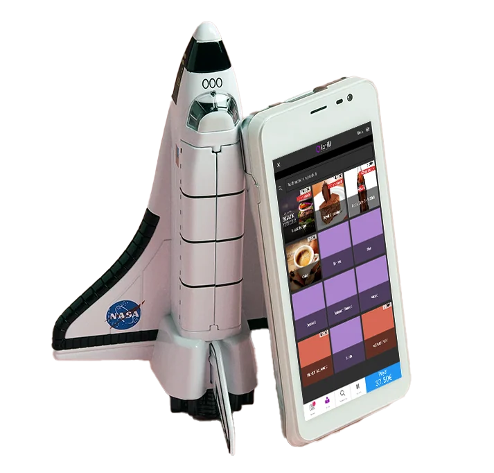 Terminal PAX A77 avec l’application de caisse mobile iotill Pocket